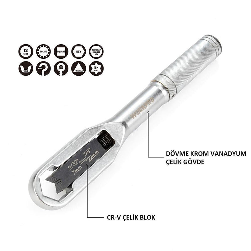 WORKPRO WP272015 7/22mm CR-V Universal Tənzimlənən Açar