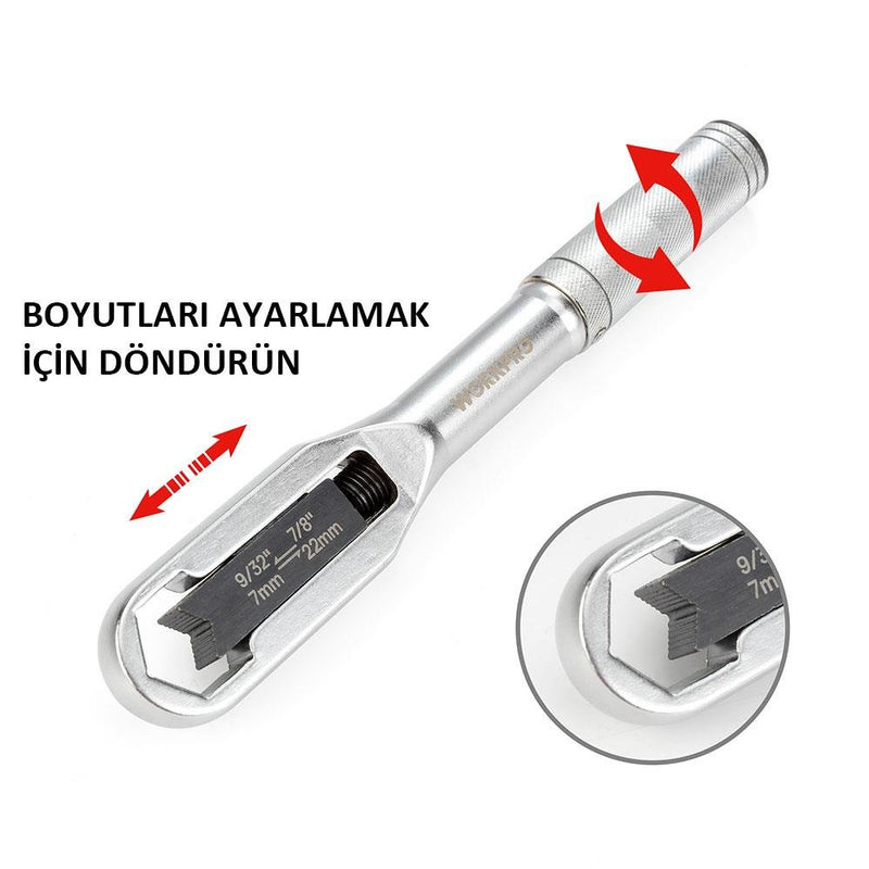 WORKPRO WP272015 7/22mm CR-V Universal Tənzimlənən Açar