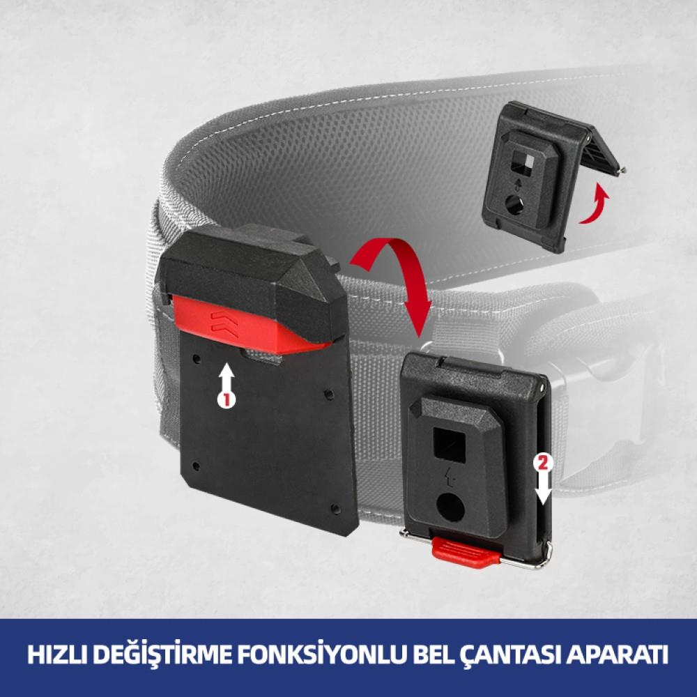 WORKPRO WP281079 Smart Clip Bel Tipi Alet Çantası Hızlı Tak-Çıkar Kemer Klipsi + Çanta Bağlantı Adaptörü - görsel 3