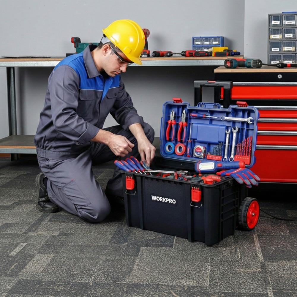 WORKPRO WP283032 54Lt 56x44,2x50cm Tekerlekli Kilitli Profesyonel Takım Çantası - Onivias