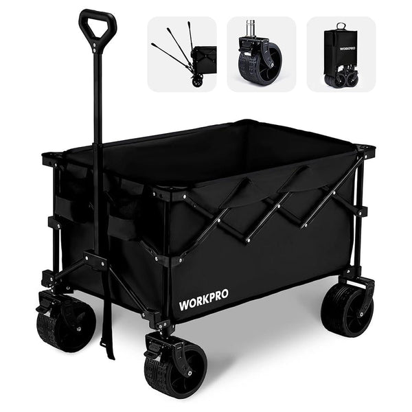 WORKPRO WP285016 100Kg 4 Tekerli Katlanabilir Ağır Hizmet Taşıma Arabası / Plaj Arabası - Onivias
