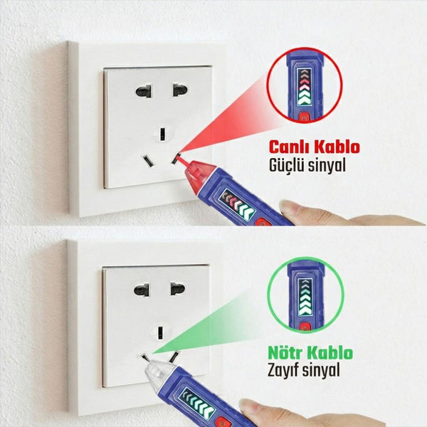 WORKPRO WP295004 12 - 1000 Volt AC Yüksek Hassasiyetli Profesyonel Voltaj Dedektörü - Onivias