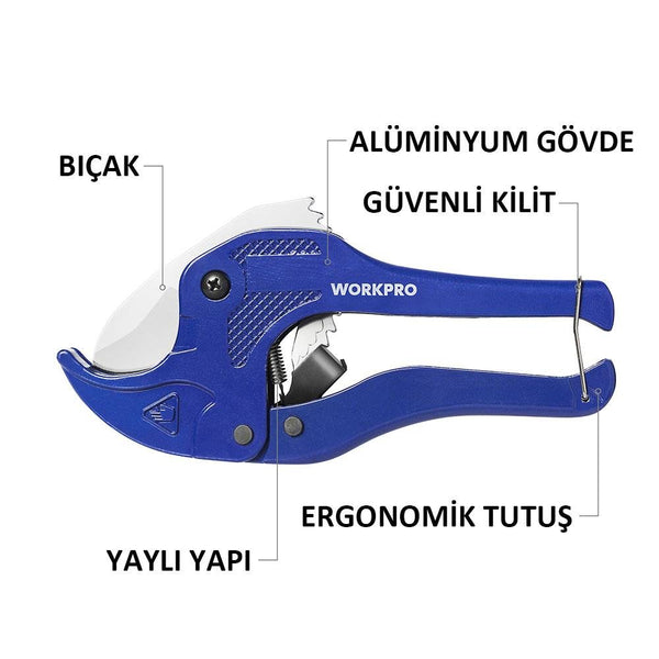WORKPRO WP301002 42mm Profesyonel PPRC Plastik Boru Kesme Makası - Onivias