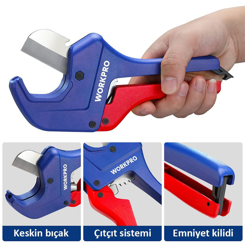 WORKPRO WP301007 60.5mm Professional PPRC Plastik Boru Kəsicisi
