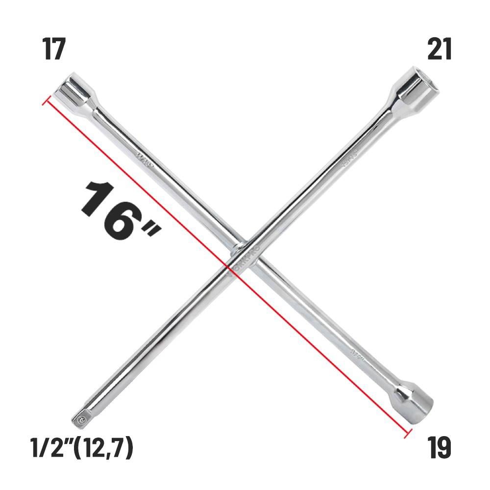 WORKPRO WP314006 17 19 21 1/2’’ Cr - V 400mm 4 Kollu Profesyonel Bijon Anahtarı - Onivias