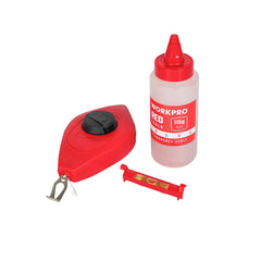 WORKPRO WP329019 Çizim İpi Seti 115gr Kırmızı Çizim İpi Boyası + Mini Su Terazisi + 30M Çizim İpi - Onivias