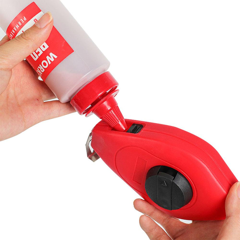 WORKPRO WP329019 Çəkmə İpləri Dəsti 115qr Qırmızı Rəsm İpləri Boyası + Mini Ruh Seviyesi + 30M Rəsm İpləri