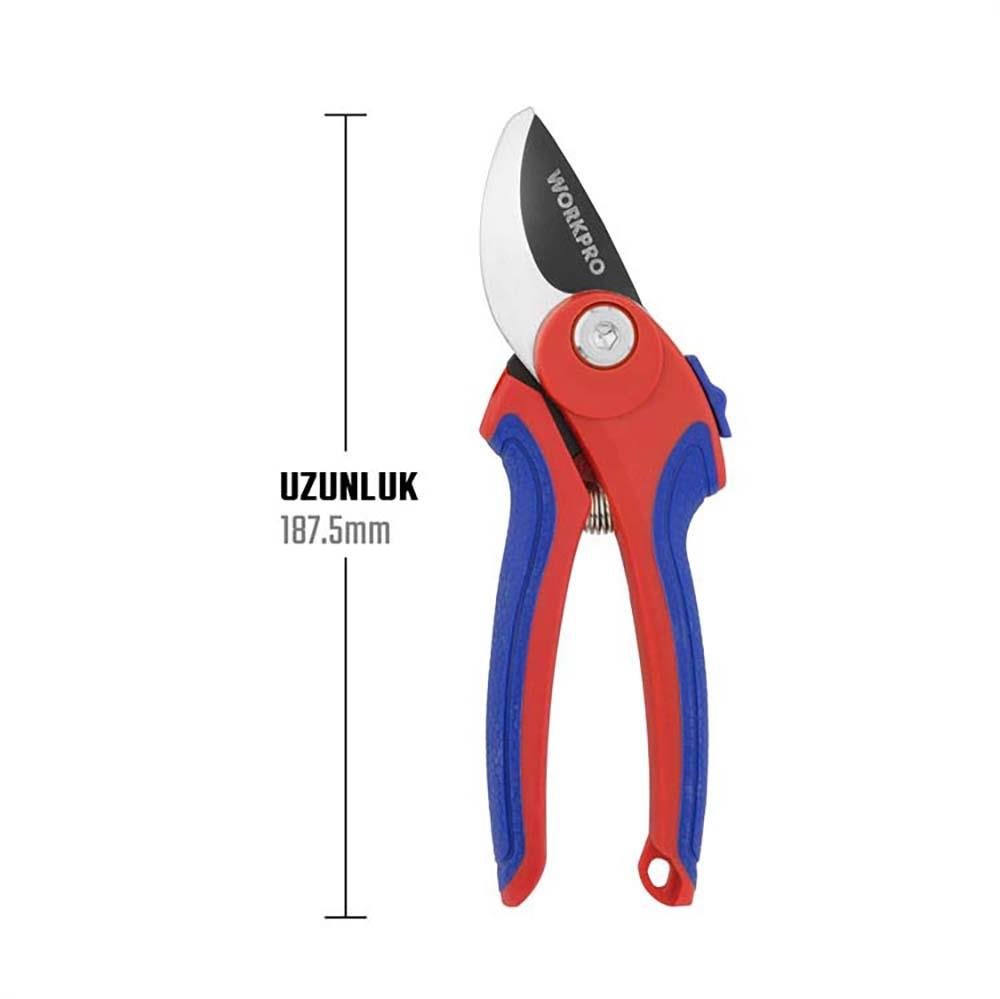 WORKPRO WP332001 180mm Profesyonel Bağ Bahçe Dal Budama Makası - Onivias