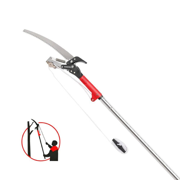 WORKPRO WP333006 270cm 2 IN 1 Teleskobik Saplı Profesyonel Ağaç Budama Testeresi ve 25mm Dal Budama Makası - Onivias