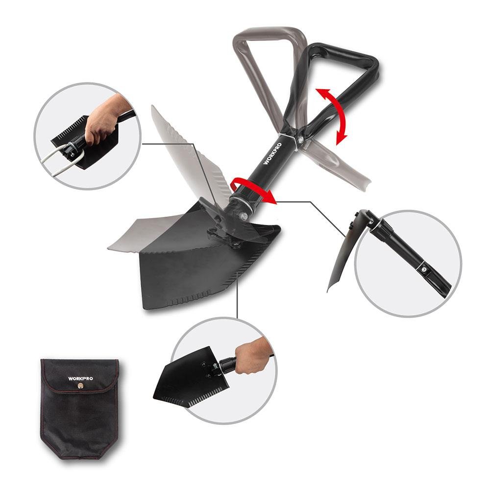 WORKPRO WP335006 570MM Katlanabilir Çok Amaçlı Profesyonel Kamp Küreği - Onivias