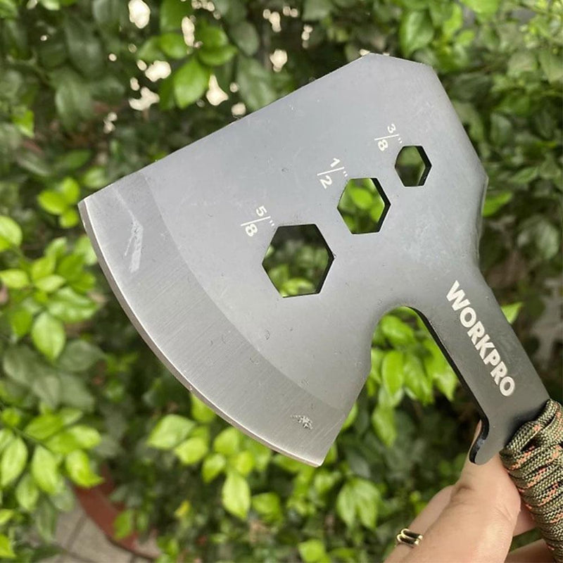 WORKPRO WP383002 250MM Çoxfunksiyalı Düşərgə Baltası + Maqnezium Alovlandırıcı
