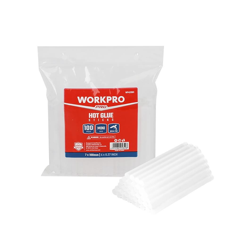 WORKPRO WP432001 7x100mm Sıcak Silikon Tabancası İçin 100 Adet Şeffaf Yedek Silikon/Mum - Onivias
