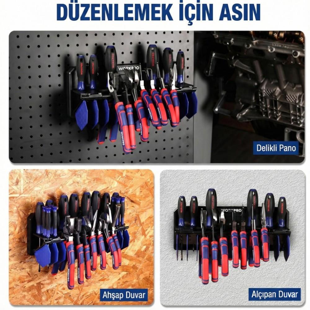 WORKPRO WP433073 Çok Amaçlı El Aleti Duvar Askı/Depolama Rafı - Onivias