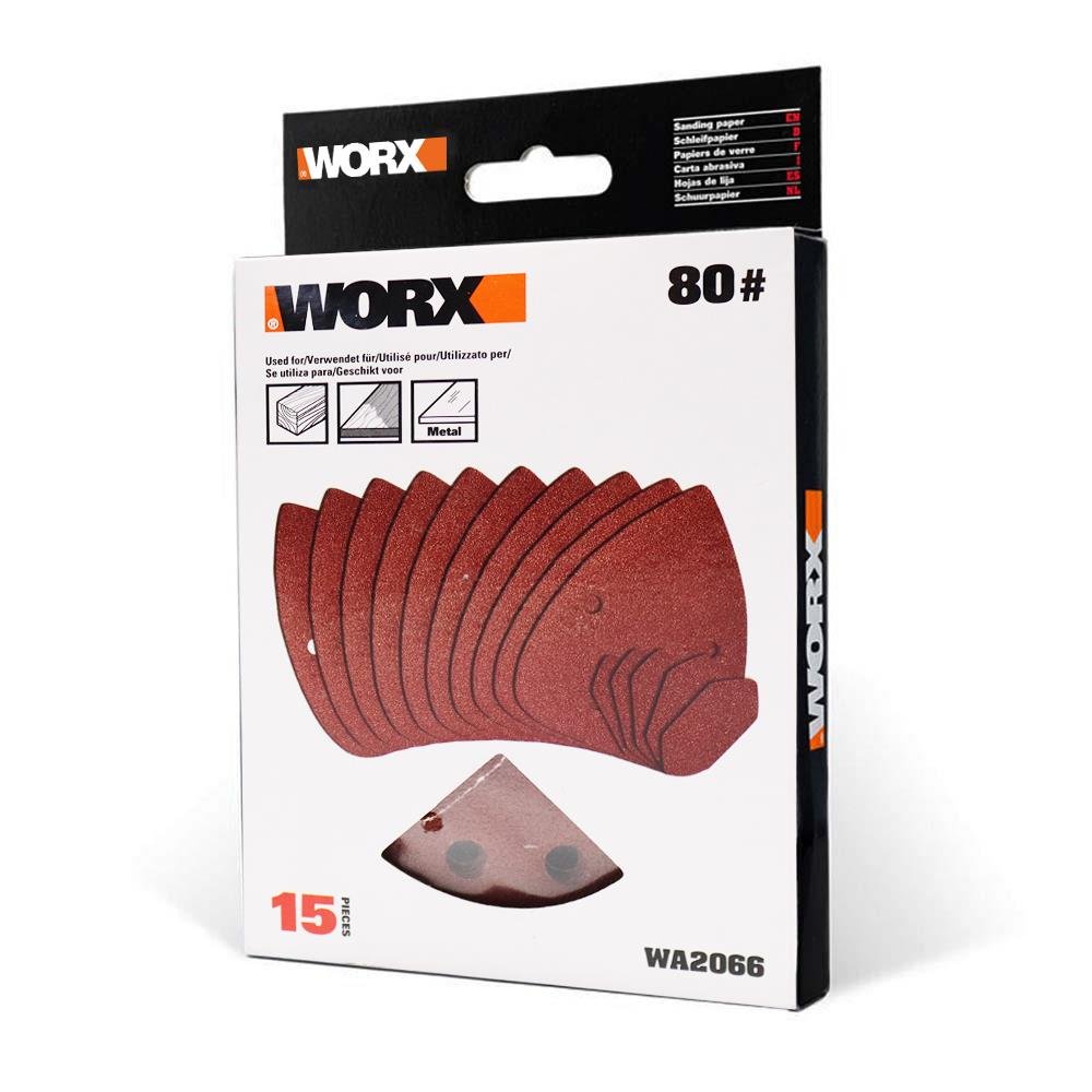 WORX WA2066 140x90mm 80 Kum, 15 Adet Cırtlı Universal Mouse Zımpara Kâğıdı - Onivias