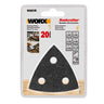 WORX WA2115 20 Parçalı Çox Məqsədli Zımpara Maşını, Velcro ilə Universal Delikli Əvəzedici Zımpara Dəsti