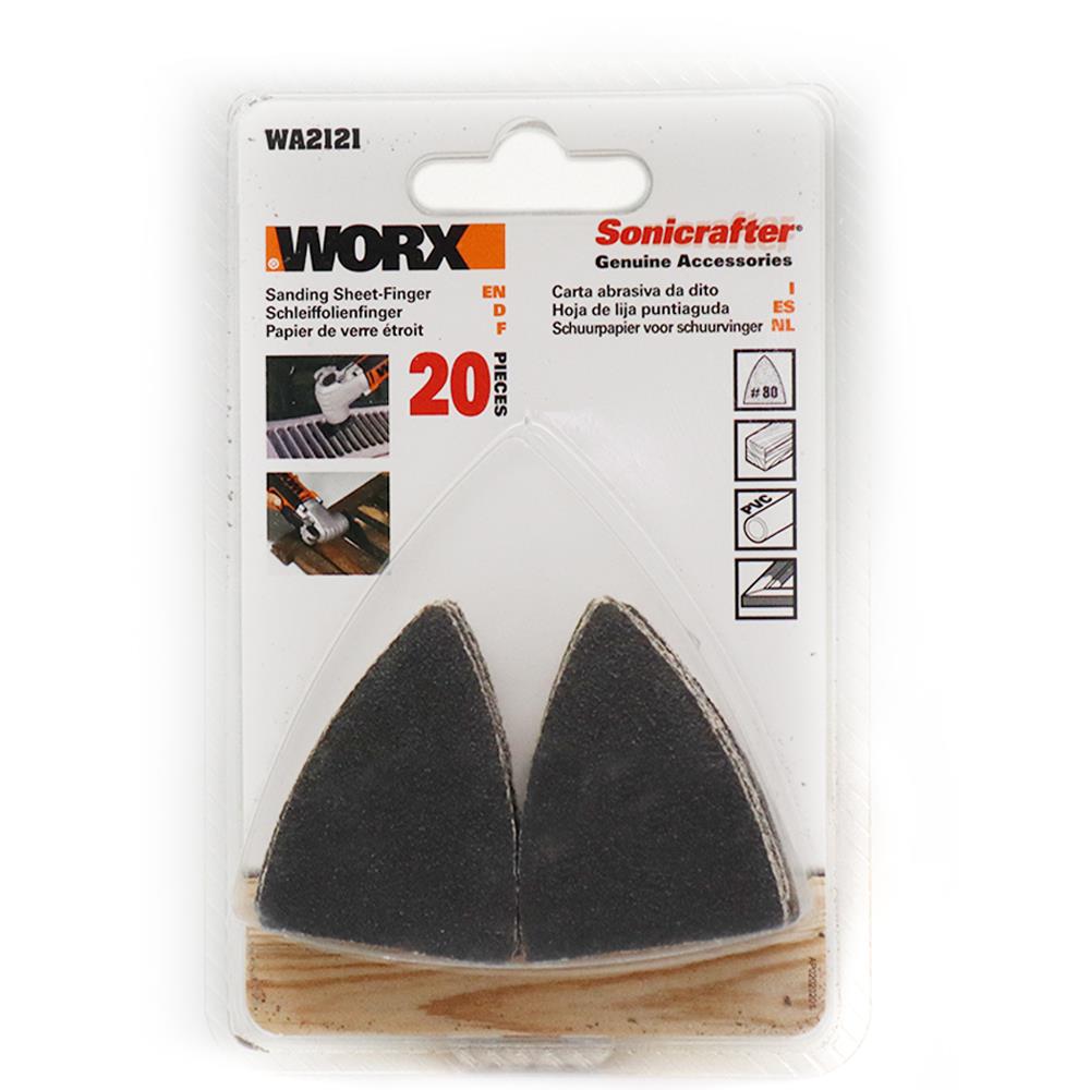 WORX WA2121 Çok Amaçlı Raspalama Makinası İçin 34x34mm 20Adet 80Kum Cırtlı Universal Parmak Zımpara Kâğıdı - Onivias