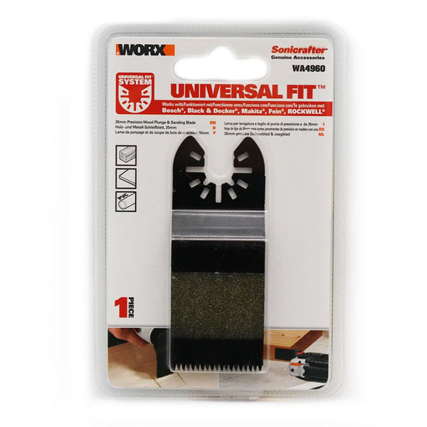 WORX WA4960 Çok Amaçlı Raspalama Makinası İçin 35x40mm Ahşap, PVC Universal Kesme ve Zımparalama Bıçağı - Onivias