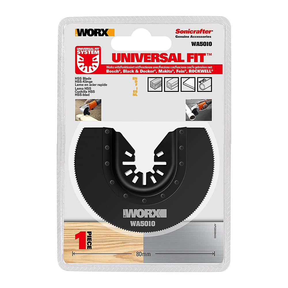 WORX WA5010 Çok Amaçlı Raspalama Makinası İçin 80mm 180˚ Metal, Ahşap, Fiberglas, PVC Universal Kesme Bıçağ - Onivias