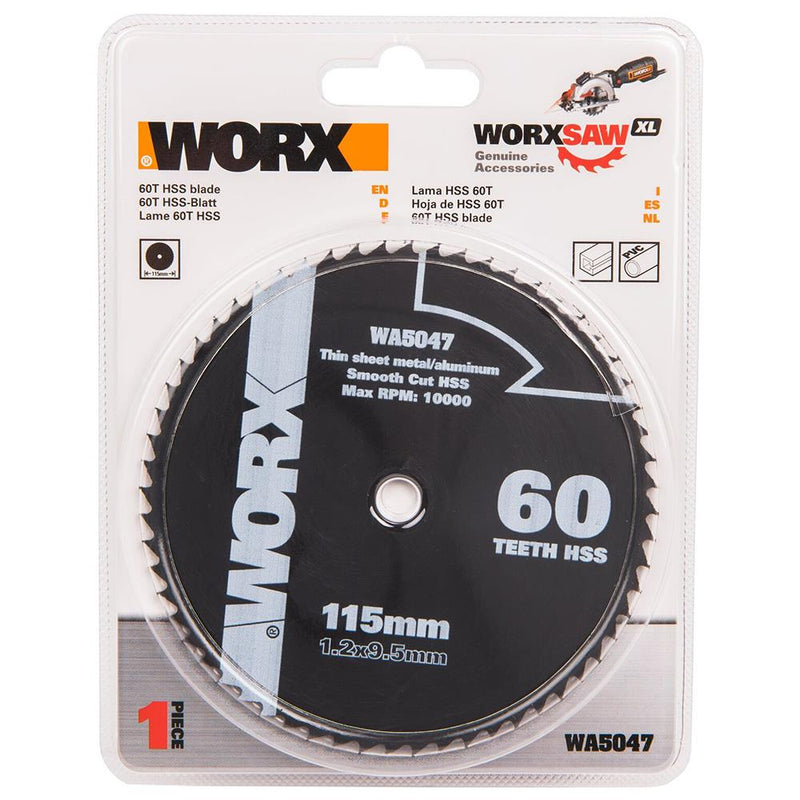 WORX WA5047 115x9.5mm Alüminium, PVC, Levha Kəsmə, Dairəvi Mişar Bıçağı