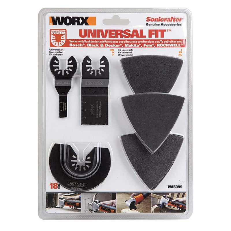 WORX WA5099 18 Parçalı Universal Metal, Taxta Kəsmə və Zımpara Kağız Aksesuar Dəsti