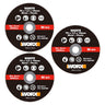 3 Parça Metal və PVC Kəsici Çarx, WORX WA6076.3 WX801 üçün 76x10mm 
