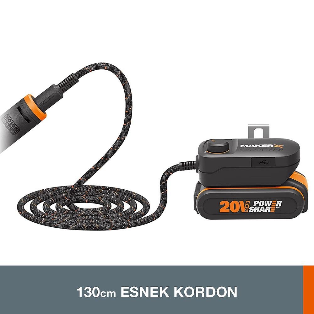 WORX WA7161 MAKERX 20Volt HUBX USB Portlu Devir Ayarlı Adaptör (Akü Dahil Değildir) - Onivias