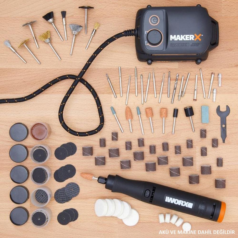 WORX WA7208 201 Parça Universal Gravür Hobi Aksesuar Seti - Onivias