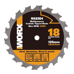 WORX WA8304 120x9,5mm Metal, Ahşap, PVC, Alüminyum Kesme, Elmas Daire Testere Bıçağı - Onivias