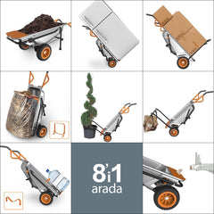 WORX WG050 100Lt./136Kg. Profesyonel Çok Amaçlı El Arabası, Taşıma Arabası - Onivias