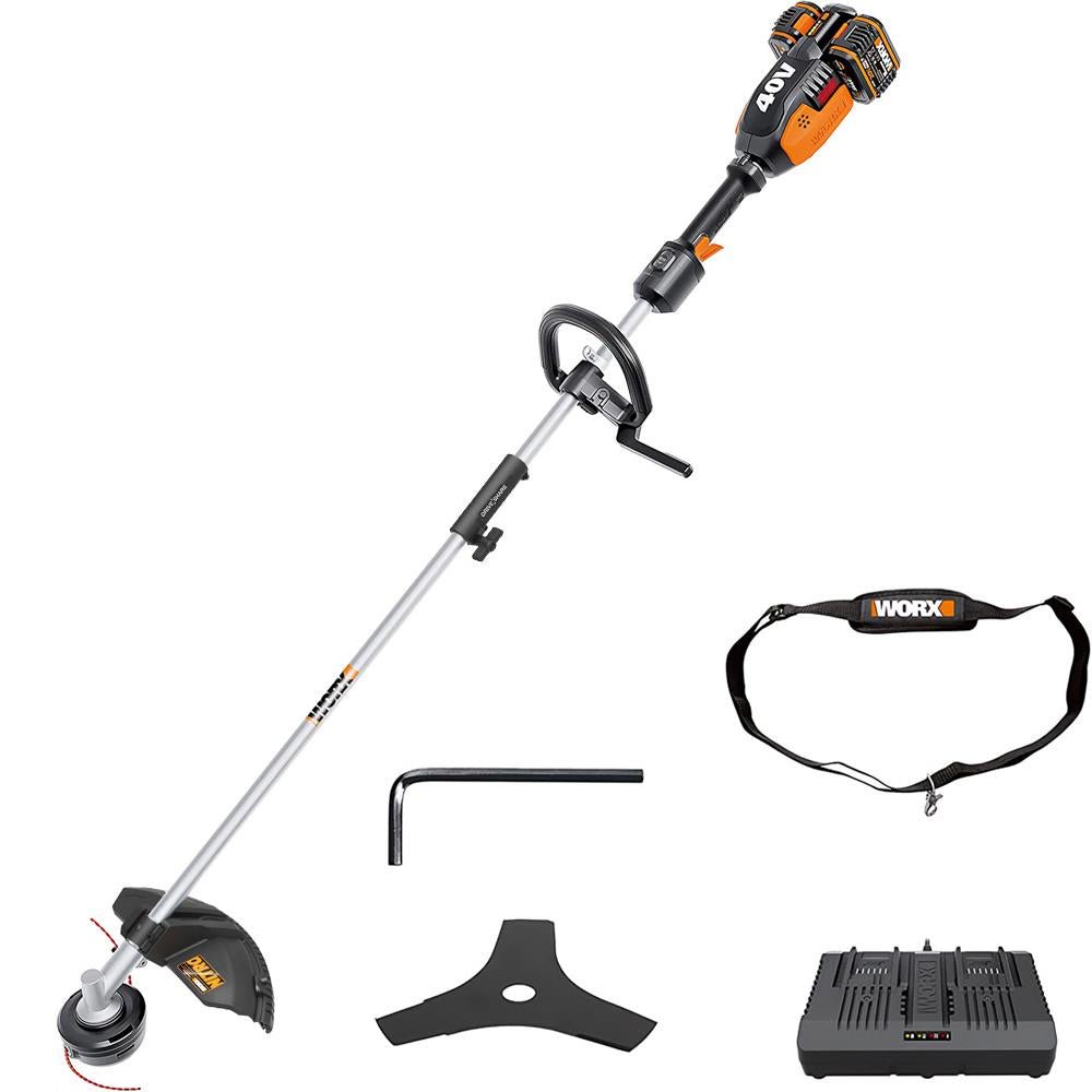 WORX WG186E.1 40Volt 4.0Ah. Li - ion 38cm Profesyonel Çok Fonksiyonlu Misinalı Çim Kesme + Tırpan - Onivias