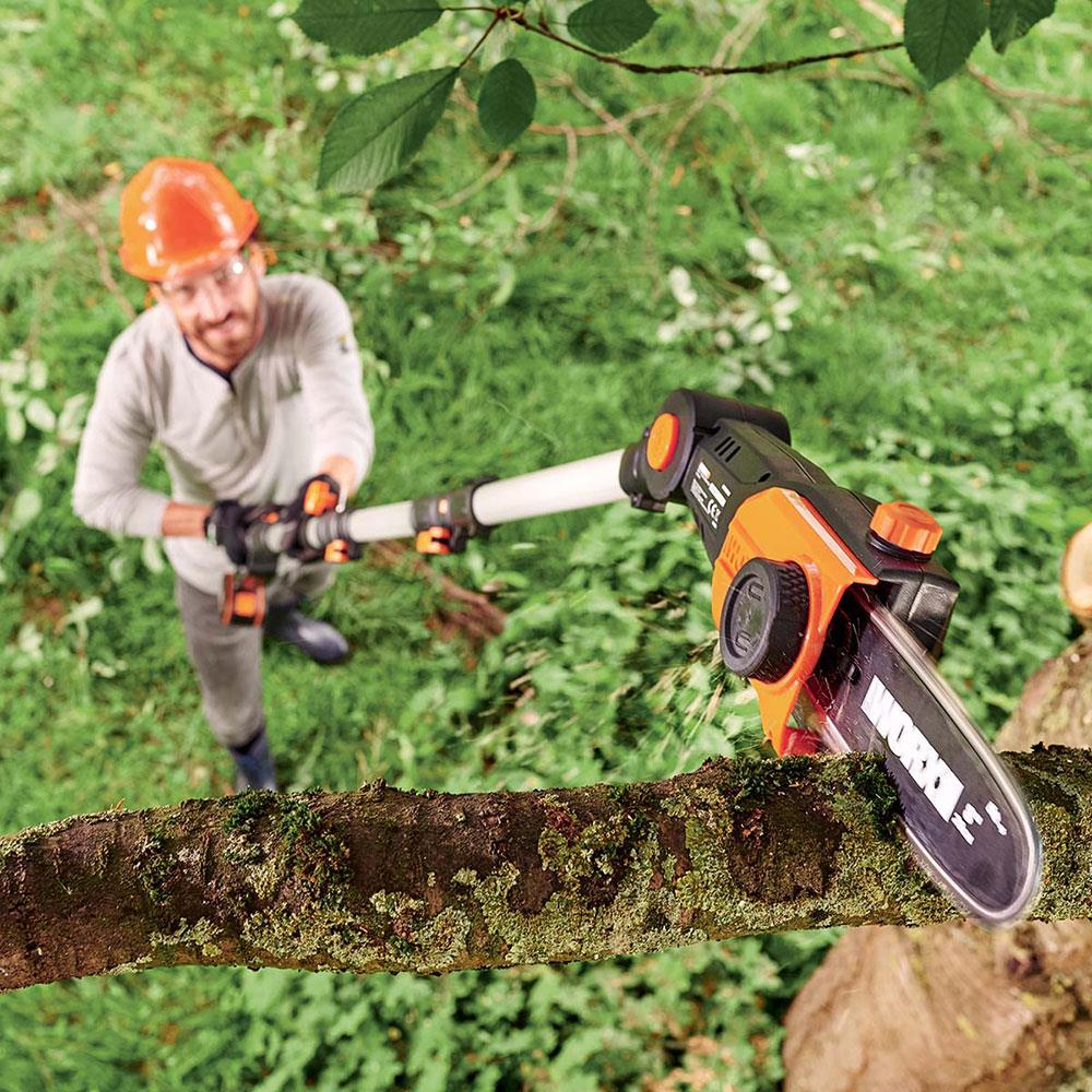 WORX WG349E 20Volt 2.0Ah Li - ion Tek Akülü 20CM Profesyonel Teleskobik Saplı Açı Ayarlı Zincirli Dal Budama - Onivias