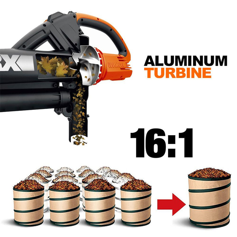 WORX WG505E 3000Watt Peşəkar Elektrikli Yarpaq Toplayıcı və Üfləyici