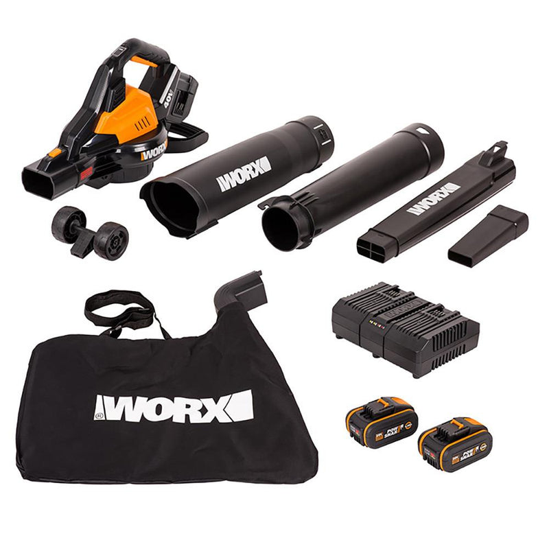 WORX WG583E 40Volt 4.0Ah. Li-ion Karbonsuz Peşəkar Yarpaq Toplayıcı və Üfleyici 