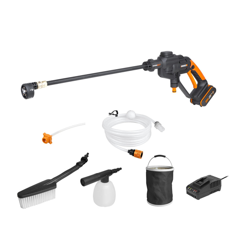 WORX WG620E.2 20Volt 2.0Ah. Li-ion 24 Bar təzyiqli yuyucu tapança + 4 parça yuyucu dəsti 
