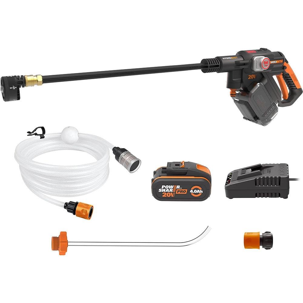 WORX WG633E 20Volt 4.0Ah. Li - ion 56Bar Kömürsüz Basınçlı Yıkama Tabancası + 2 Parça Yıkama Seti - Onivias
