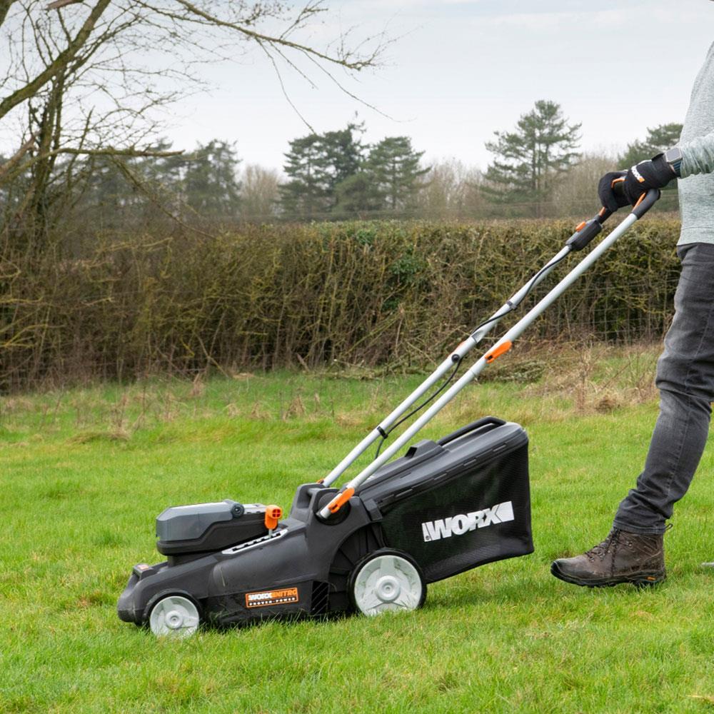 WORX WG737E 40Volt 4.0Ah. Li - ion 37CM Profesyonel Kömürsüz Şarjlı Çim Biçme - Onivias