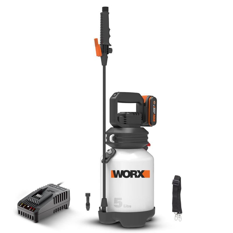 WORX WG829E 20Volt 2.0Ah. Li-ion 5Lt. Çiyin qayışı təzyiqli çiləmə və dezinfeksiyaedici nasos 