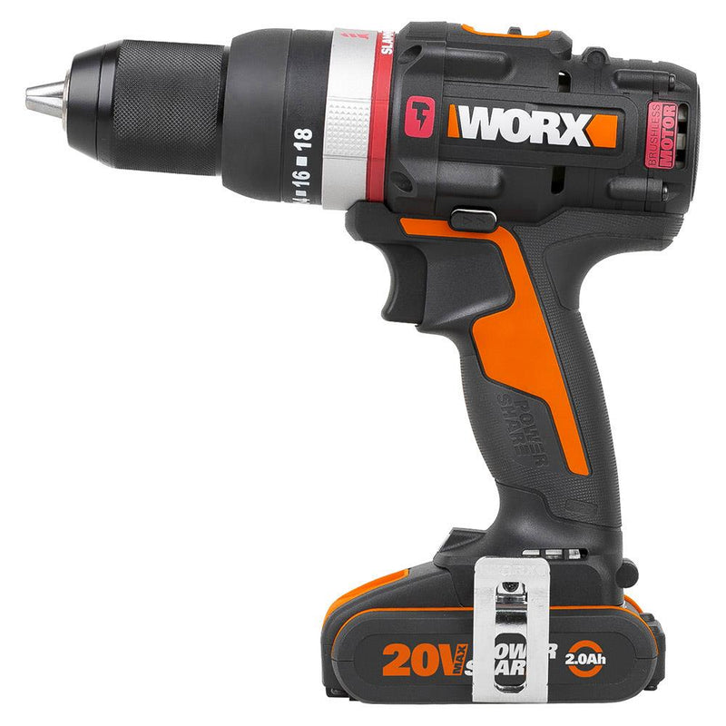 WORX WX-JCR 20Volt/2.0Ah Li-ion İkili Batareya Fırçasız Professional Zərbəli Simsiz Qazma
