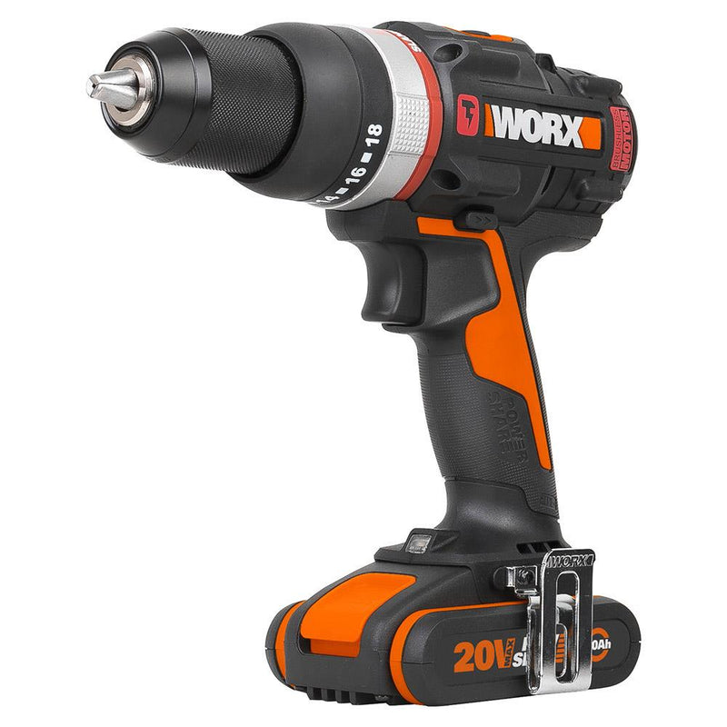 WORX WX-JCR 20Volt/2.0Ah Li-ion İkili Batareya Fırçasız Professional Zərbəli Simsiz Qazma
