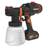 WORX WX020 20Volt 4.0Ah. Li-ion Tək Simsiz Fırçasız Tənzimlənən Sürətli Sprey Tabancası + 4 Parça Ehtiyat Nozzle