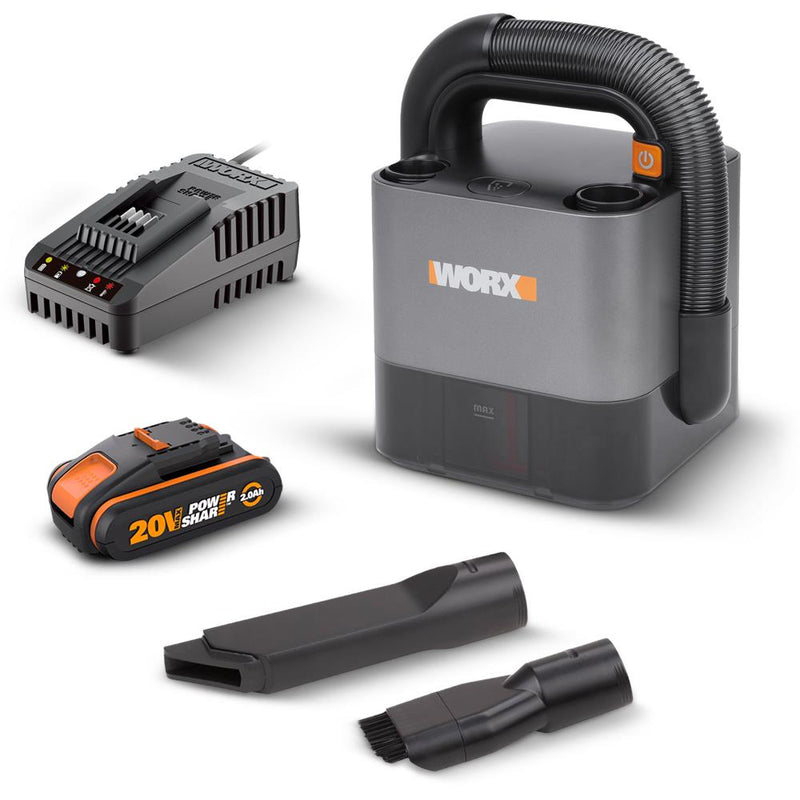 WORX WX030 20Volt 2.0Ah. 30W/10Kpa Li-ion Flexi Peşəkar Yığcam Şlanqla Doldurulan Tozsoran