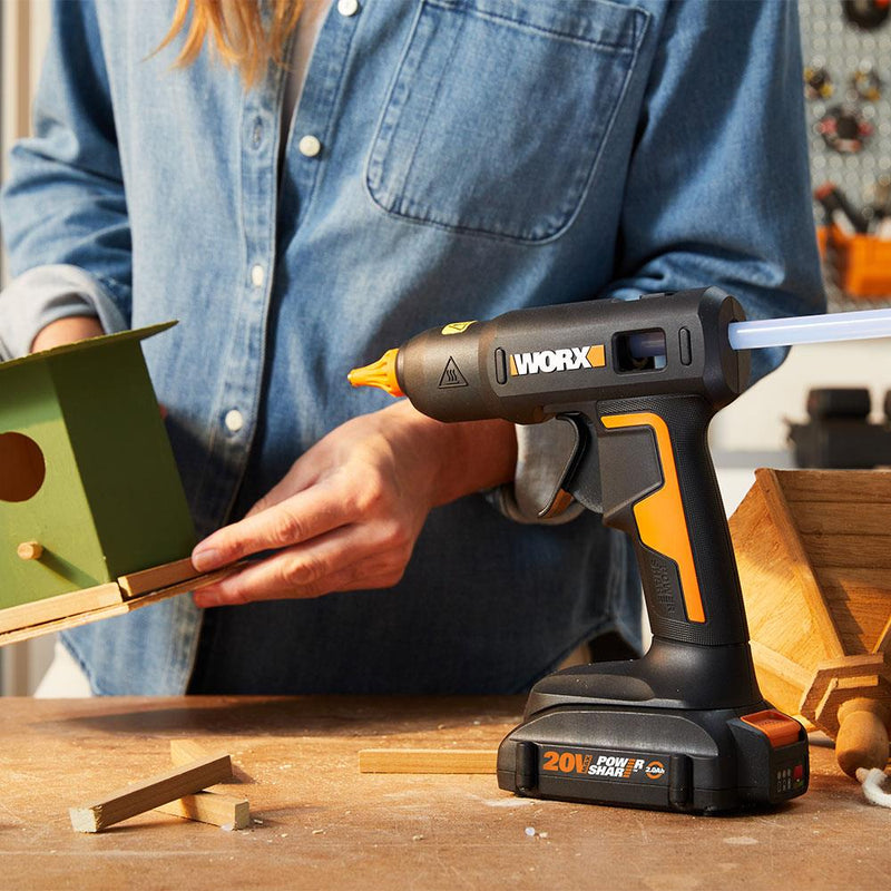 WORX WX045.9 20Volt 11MM Professional isti mum yapışqan tabancası + 10 silikon (batareya daxil deyil)