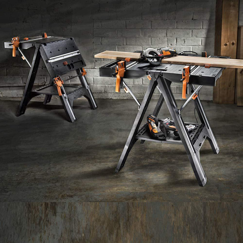 WORX WX051 Çoxfunksiyalı Qatlana bilən İş Dəzgahı + 2 Tətikli İşgəncə