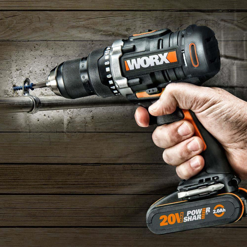 WORX WX102 20Volt/2.0Ah Li-ion İkili Batareya Fırçasız Professional Simsiz Qazma 