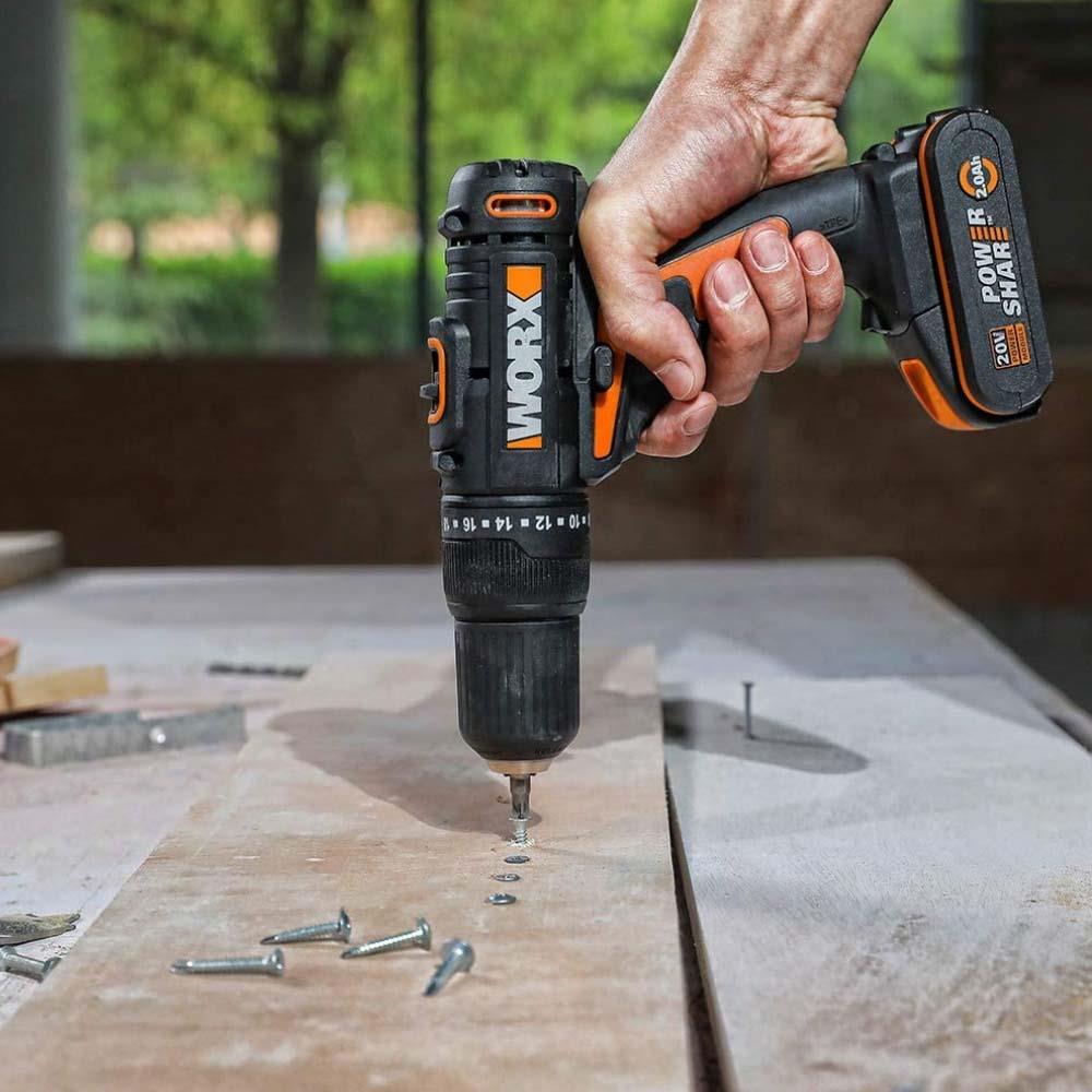 WORX WX108 20Volt/2.0Ah. Li - ion Çift Akülü Profesyonel Şarjlı Matkap - Onivias