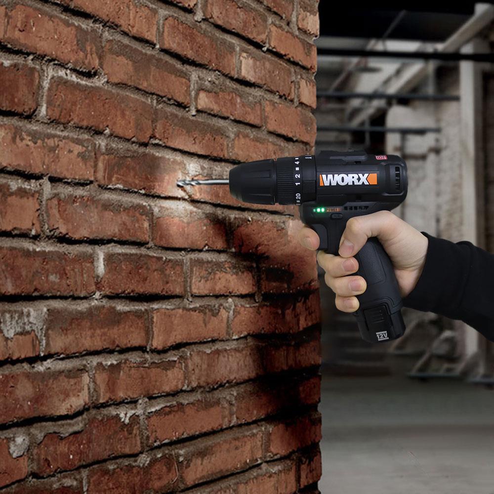 WORX WX121 12Volt/2.0Ah Li - ion Çift Akülü Kömürsüz Profesyonel Şarjlı Darbeli Matkap + 5 Parça Aksesuar - Onivias