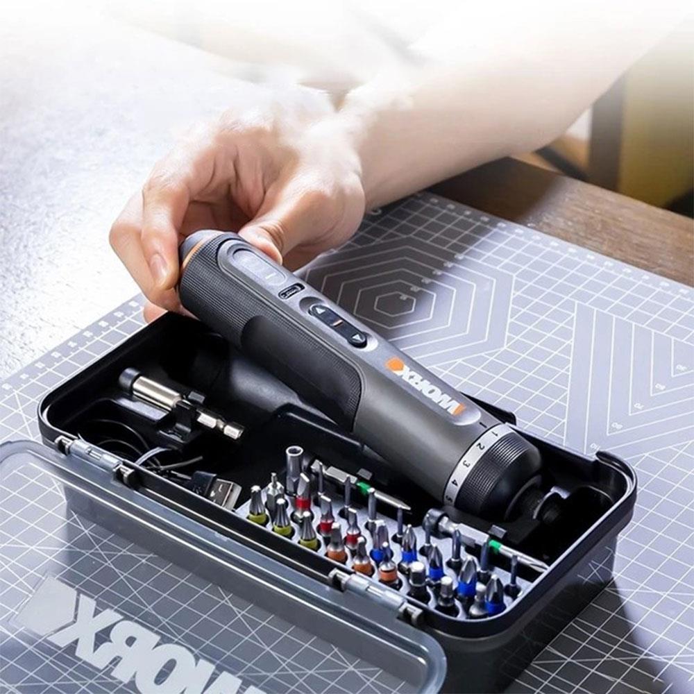 WORX WX242 4Volt/2.0Ah. Li - ion Akıllı Tork Ayarlı Şarjlı Tornavida + 30 Adet Bits Uç - Onivias