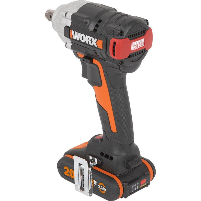 WORX WX272 20Volt/2.0Ah Li-ion İkili Batareya Doldurula bilən 300Nm Fırçasız Peşəkar Zərbə Açarı