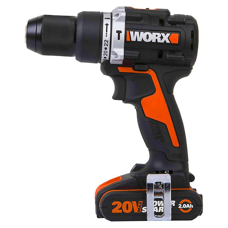 WORX WX352 20Volt/2.0Ah Li-ion İkili Batareya Fırçasız Professional Simsiz Zərbəli Qazma 