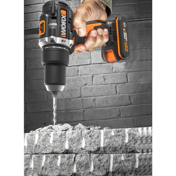 WORX WX352.9 20Volt Kömürsüz Profesyonel Şarjlı Darbeli Matkap (Akü Dahil Değildir) - Onivias